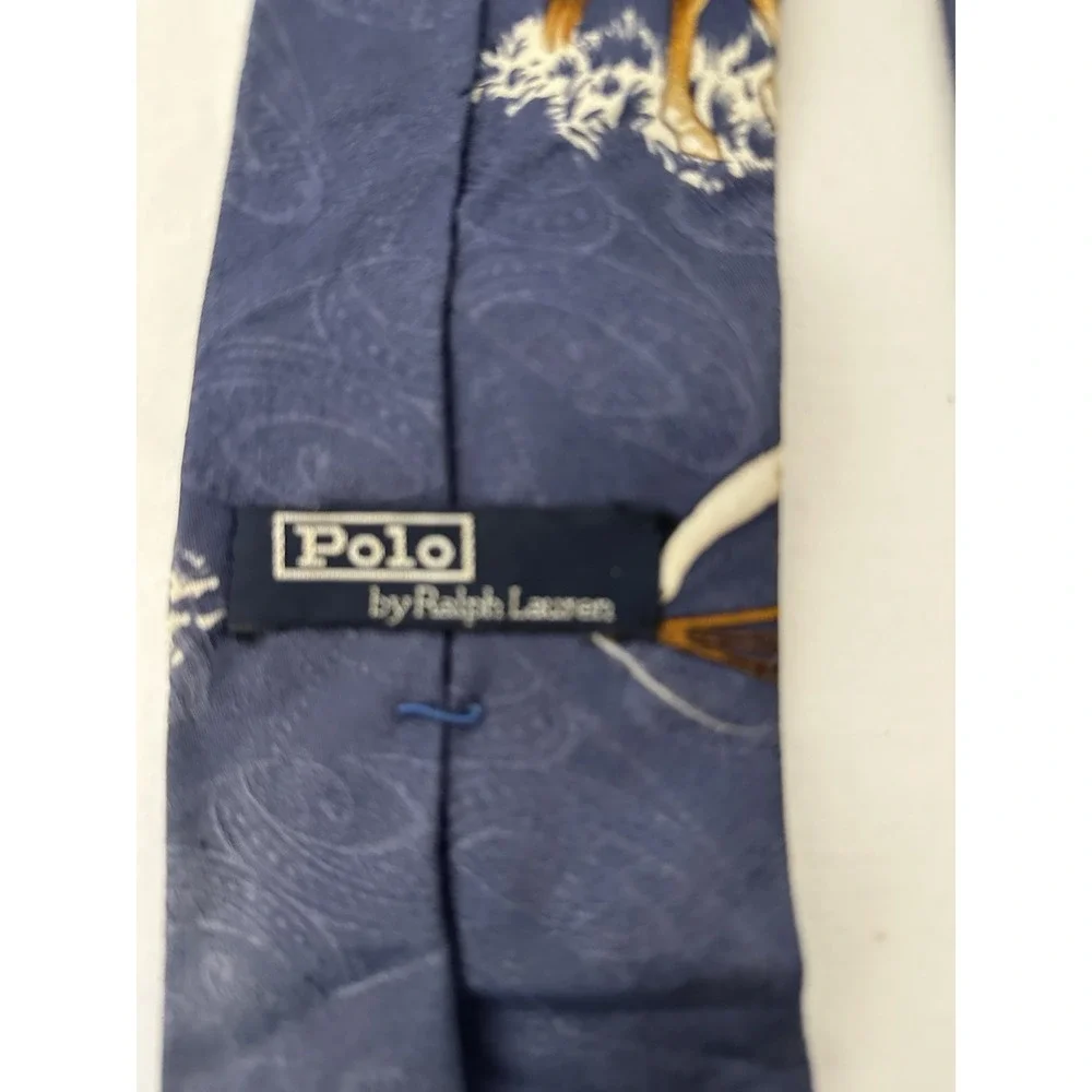 Vintage Polo Ralph Lauren Silk Tie Handmade Fly Fishing Rowing Polo Golf‎ Tennis